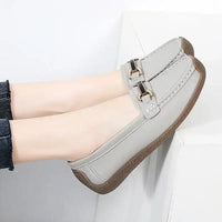 2024 New Spring /summer Women Flats Genuine Leather Moccasins Woman Casual Shoes Slip-on Loafers Female Boat Big Size