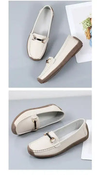 2024 New Spring /summer Women Flats Genuine Leather Moccasins Woman Casual Shoes Slip-on Loafers Female Boat Big Size