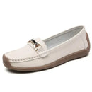 2024 New Spring /summer Women Flats Genuine Leather Moccasins Woman Casual Shoes Slip-on Loafers Female Boat Big Size