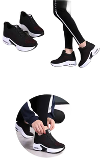 Black platform sneakers.