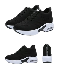 Black platform sneakers.