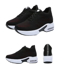 Black platform sneakers.