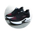 Black and red athletic shoes.