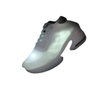 Illuminated white athletic shoe.