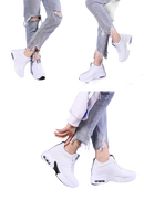 White platform sneakers.