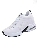 White athletic shoe with black accents.