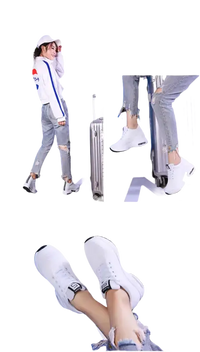 White athletic shoes.