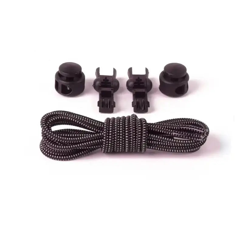 1 Pair No Tie Shoelaces Round Push The Spring Lock Sports Elastic Shoelace Suitable For All Shoes Lazy Laces Shoe