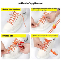 1 Pair No Tie Shoelaces Round Push The Spring Lock Sports Elastic Shoelace Suitable For All Shoes Lazy Laces Shoe