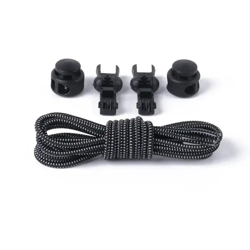 1 Pair No Tie Shoelaces Round Push The Spring Lock Sports Elastic Shoelace Suitable For All Shoes Lazy Laces Shoe