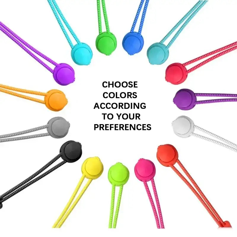 1 Pair No Tie Shoelaces Round Push The Spring Lock Sports Elastic Shoelace Suitable For All Shoes Lazy Laces Shoe
