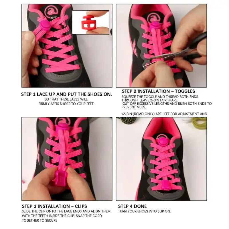 1 Pair No Tie Shoelaces Round Push The Spring Lock Sports Elastic Shoelace Suitable For All Shoes Lazy Laces Shoe