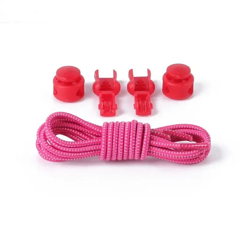 1 Pair No Tie Shoelaces Round Push The Spring Lock Sports Elastic Shoelace Suitable For All Shoes Lazy Laces Shoe