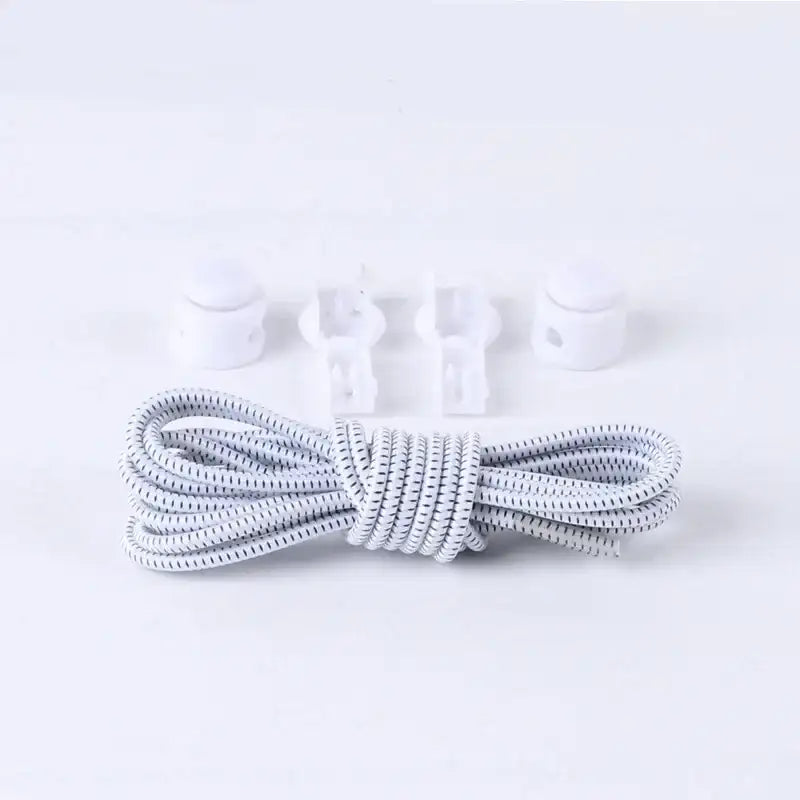 1 Pair No Tie Shoelaces Round Push The Spring Lock Sports Elastic Shoelace Suitable For All Shoes Lazy Laces Shoe