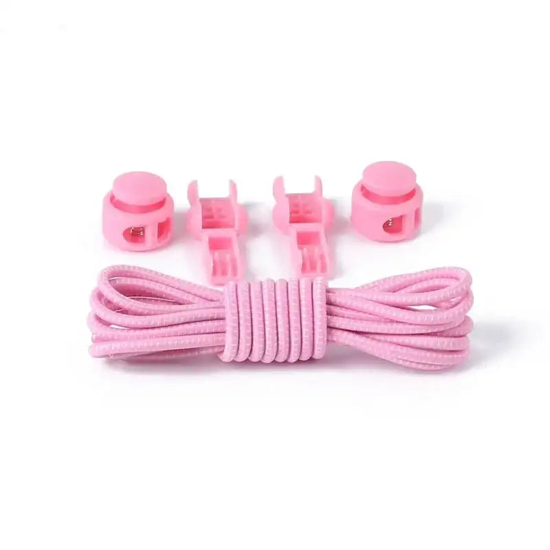 1 Pair No Tie Shoelaces Round Push The Spring Lock Sports Elastic Shoelace Suitable For All Shoes Lazy Laces Shoe