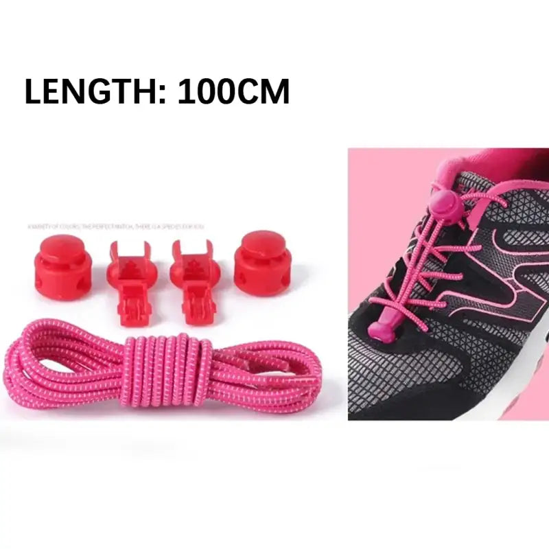 1 Pair No Tie Shoelaces Round Push The Spring Lock Sports Elastic Shoelace Suitable For All Shoes Lazy Laces Shoe