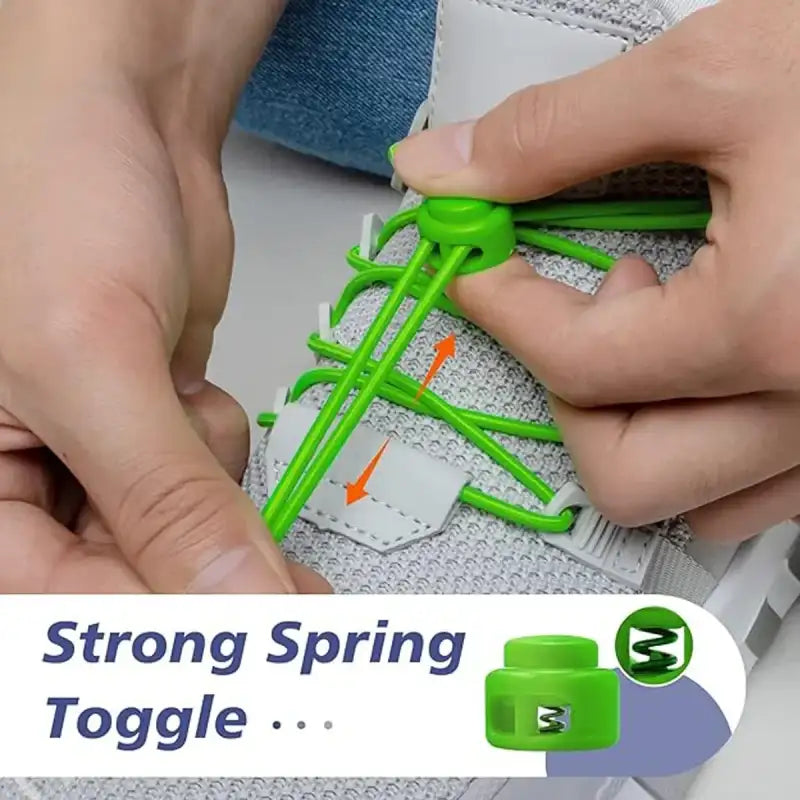 1 Pair No Tie Shoelaces Round Push The Spring Lock Sports Elastic Shoelace Suitable For All Shoes Lazy Laces Shoe