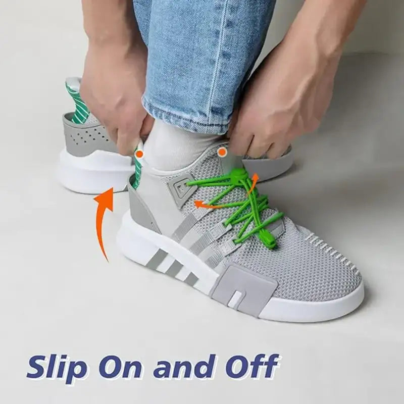 1 Pair No Tie Shoelaces Round Push The Spring Lock Sports Elastic Shoelace Suitable For All Shoes Lazy Laces Shoe