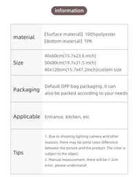 Modern Minimalist Square Floor Mat - Durable Stain/Fade Resistant Non-Slip Rubber Backing Machine Washable