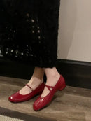 Women Patent Leather Mary Janes Shoes Ladies Summer New Fashion Square Toe Comfortable Pointed Toe Ballet Flat Casual
