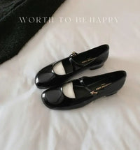 Women Patent Leather Mary Janes Shoes Ladies Summer New Fashion Square Toe Comfortable Pointed Toe Ballet Flat Casual