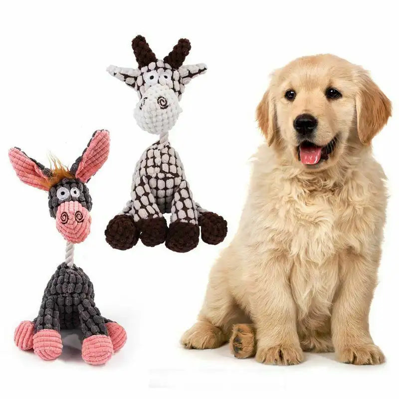 Squeaky Pup Chew Plush Toy for Dental Fun