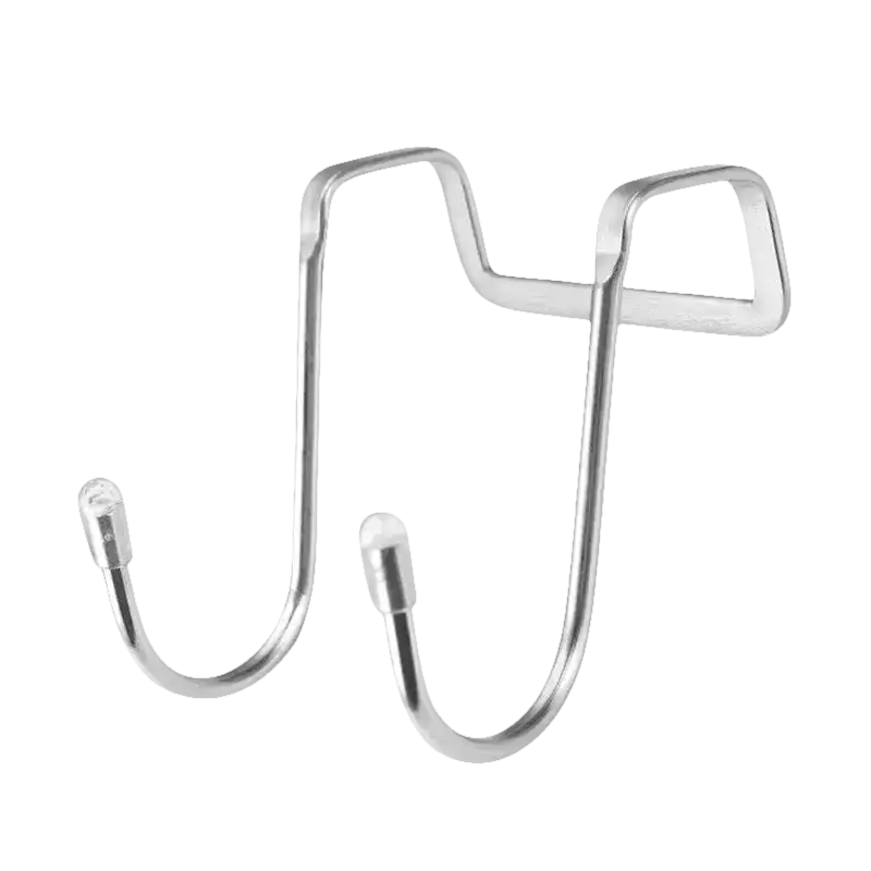 Double over-the-door metal hook.