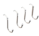 Four metal over-the-door hooks.