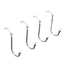 Four metal S-hooks.