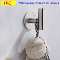 1/2PCS Adhesive Wall Hook Stainless Steel Robe Sticker Hooks Towel Coat Key Pants Hangers Bathroom Kitchen Storage