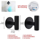 1/2PCS Adhesive Wall Hook Stainless Steel Robe Sticker Hooks Towel Coat Key Pants Hangers Bathroom Kitchen Storage