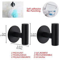 1/2PCS Adhesive Wall Hook Stainless Steel Robe Sticker Hooks Towel Coat Key Pants Hangers Bathroom Kitchen Storage