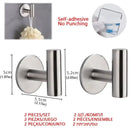 1/2PCS Adhesive Wall Hook Stainless Steel Robe Sticker Hooks Towel Coat Key Pants Hangers Bathroom Kitchen Storage