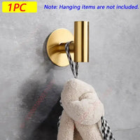 1/2PCS Adhesive Wall Hook Stainless Steel Robe Sticker Hooks Towel Coat Key Pants Hangers Bathroom Kitchen Storage