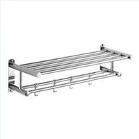 Clearance_Stainless Steel Bathroom Towel Holder Storage Organizer Shelf Wall Mounted Towel Rack Home Hotel Wall Shelf