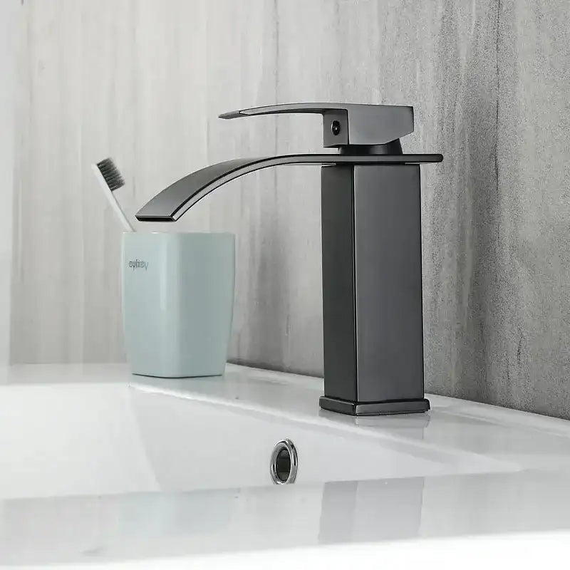 Stainless Steel Faucet Bathroom Countertop Simple Design Waterfall Outlet Tap Toilet Washbasin Faucet Accessories