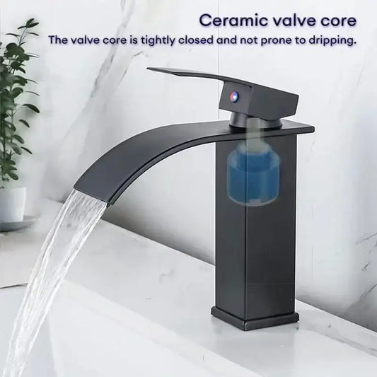 Stainless Steel Faucet Bathroom Countertop Simple Design Waterfall Outlet Tap Toilet Washbasin Faucet Accessories