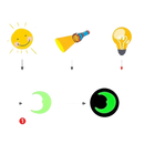 Instructions for using glow-in-the-dark moon.