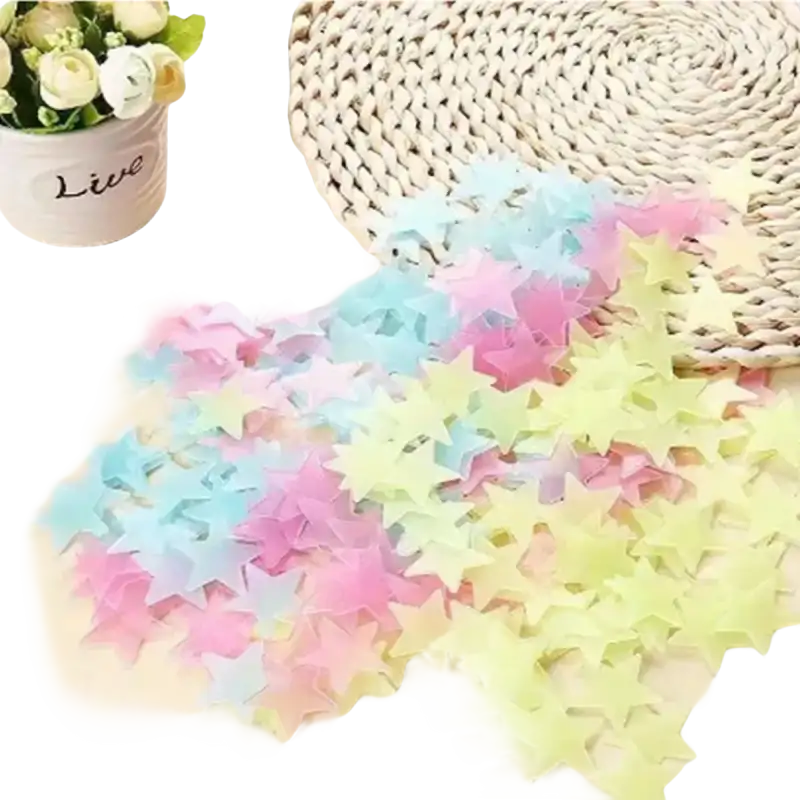 Pastel star-shaped decorations.