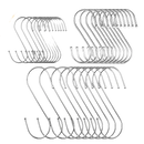 Silver metal S-hooks.