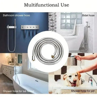 Shower Hose Upgrade Stainless Steel Shower Tube Anti-Kink and Leak-Proof High Pressure Resistance Universal G 1/2