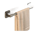 Black towel bar with dimensions.