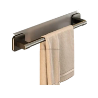 Black towel bar with dimensions.