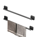 Black metal towel bars.