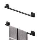 Black metal towel bars.