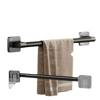Adhesive towel rack.