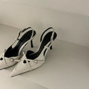 Ladies High Heels New Fashion Buckled Slingback Sandals 2025 Summer Sexy Pointed Toe Stiletto Heels Casual Party Dress