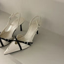 Ladies High Heels New Fashion Buckled Slingback Sandals 2025 Summer Sexy Pointed Toe Stiletto Heels Casual Party Dress