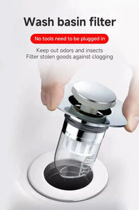 Universal Basin Pop-up Drain Filter Wash Basin Hair Sink Strainer Kitchen Bathtub Stopper Shower Plug Bathroom Tool