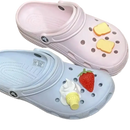 Decorated Crocs shoes.